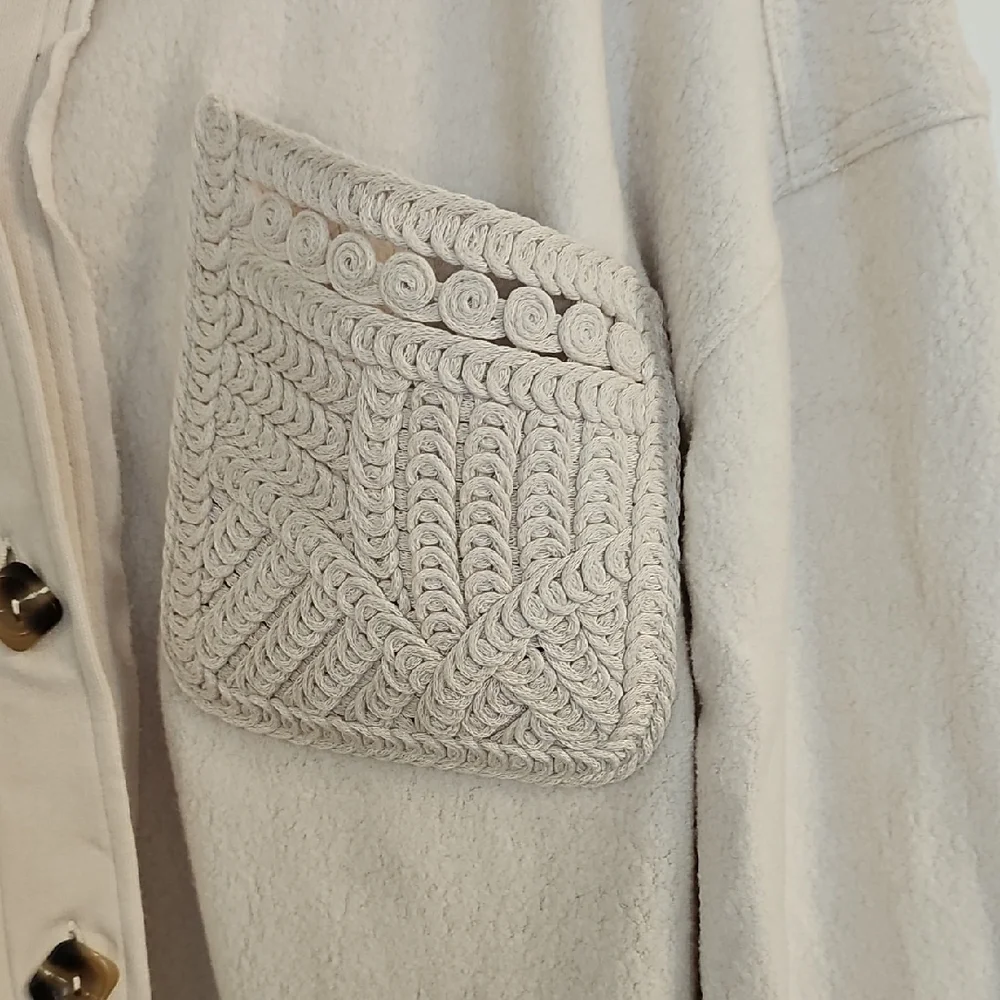 Democracy Cream Utility Jacket with Button Front - Picture 3 of 5